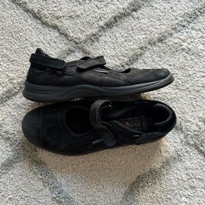 Mephisto Black Leather Runoff  AirJet System MaryJane Comfort Shoes Size 8